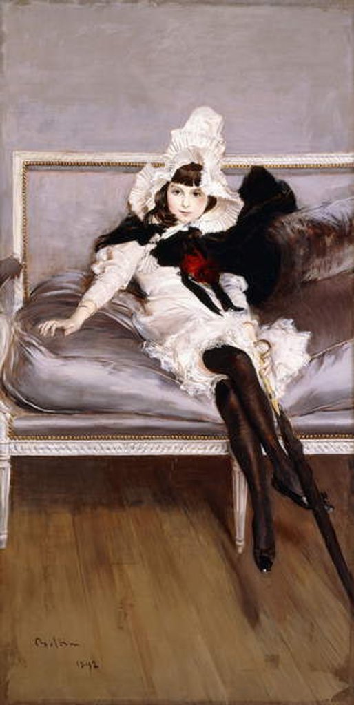 Detail of Portrait of Giovinetta Errazuriz, 1892 by Giovanni Boldini