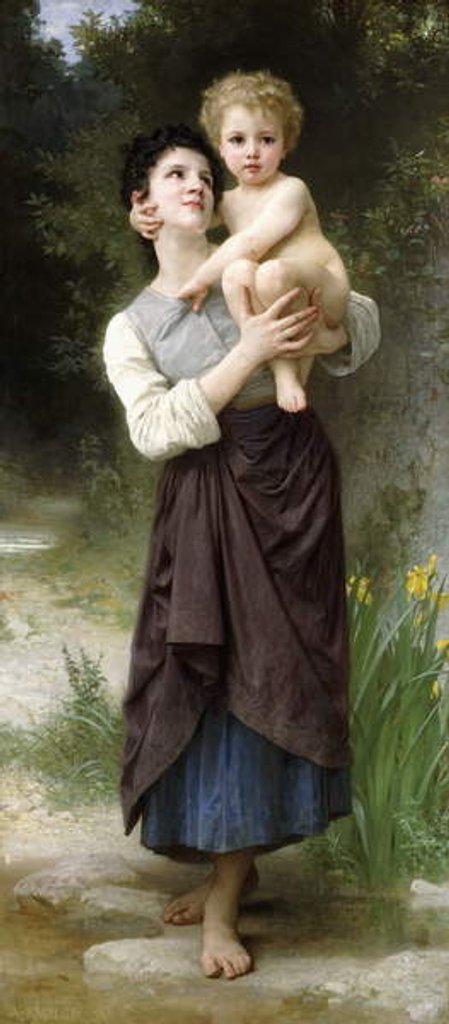 Detail of Brother and Sister, 1887 by William-Adolphe Bouguereau