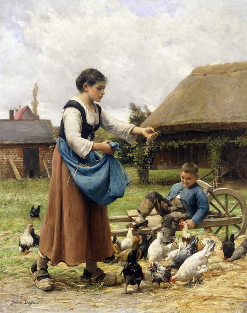 Detail of In the Farmyard by Julien Dupre