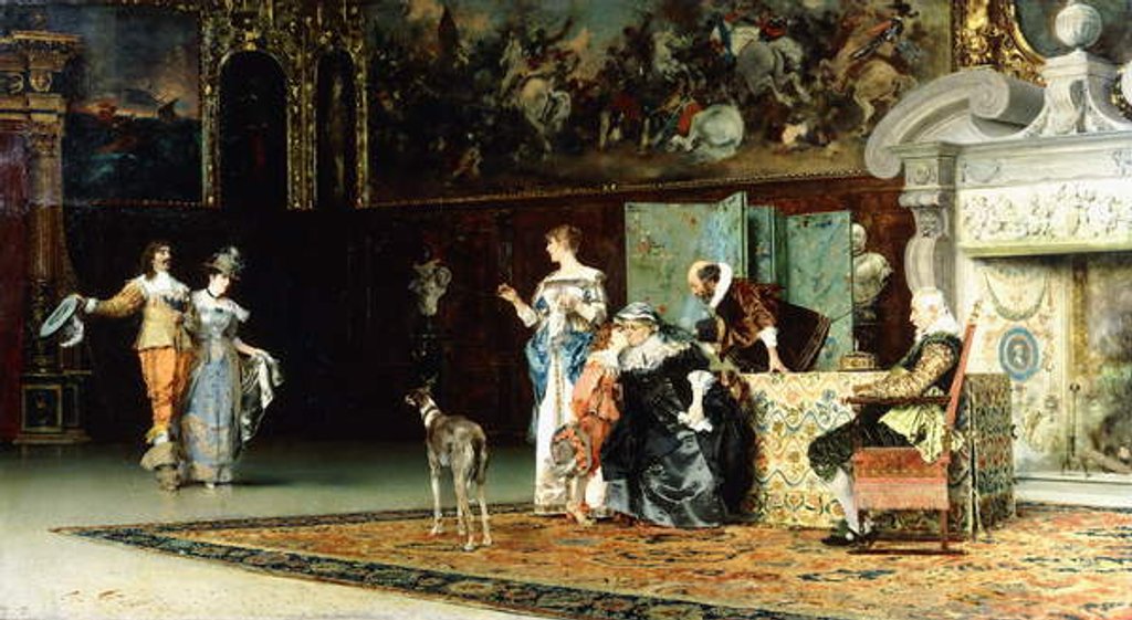 Detail of Grandmother's Visit, 1881 by Francesco Vinea