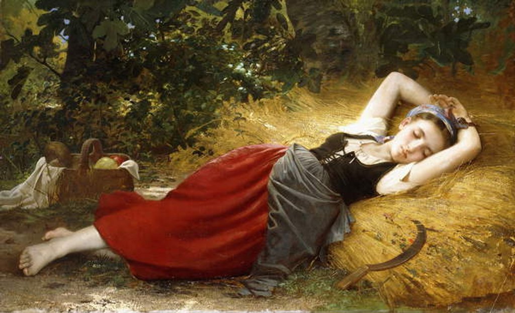 Detail of A Young Peasant Girl, Sleeping, 1874 by Leon Bazile Perrault