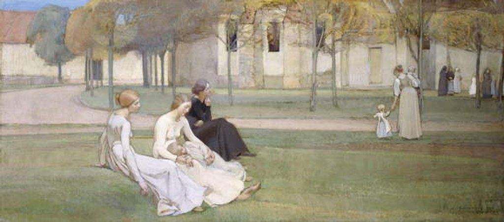 Detail of The Priory Garden, 1894 by Adrien Karbowsky