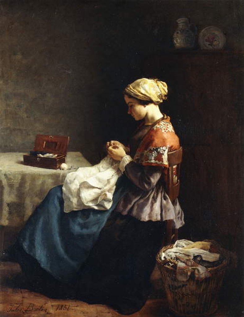 Detail of The Little Seamstress, 1858 by Jules Breton