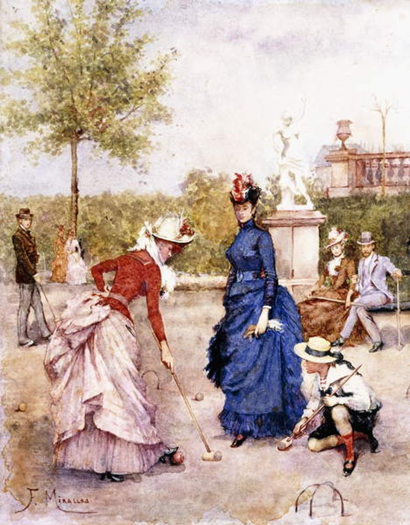 Detail of A Game of Croquet by Francesco Miralles Galaup