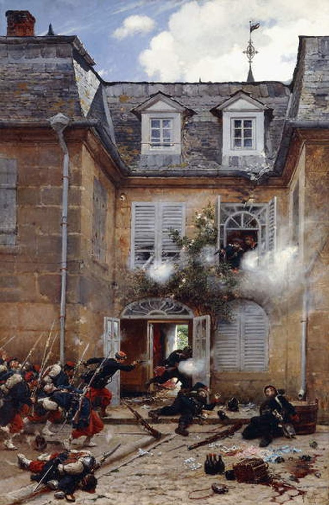 Detail of A Surprise Attack, Metz, 1884 by Alphonse Marie de Neuville