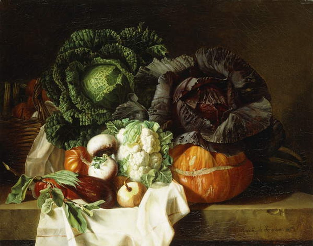 Detail of Still Life of Winter Vegetables by Henrietta de Longchamp