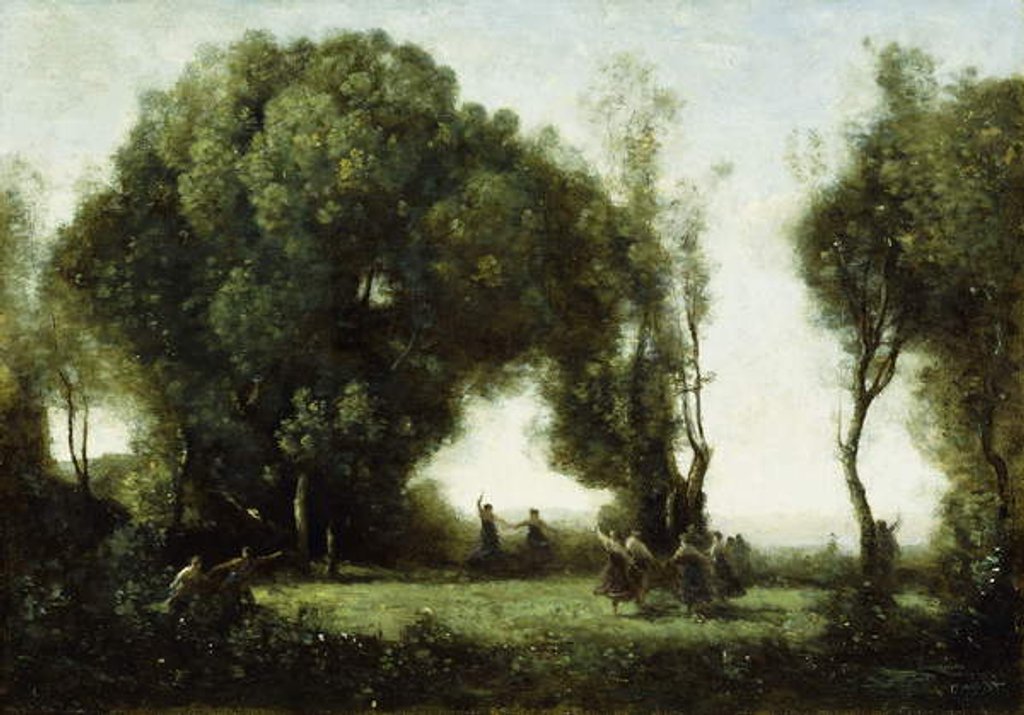 Detail of Danse des Nymphes by Jean Baptiste Camille Corot
