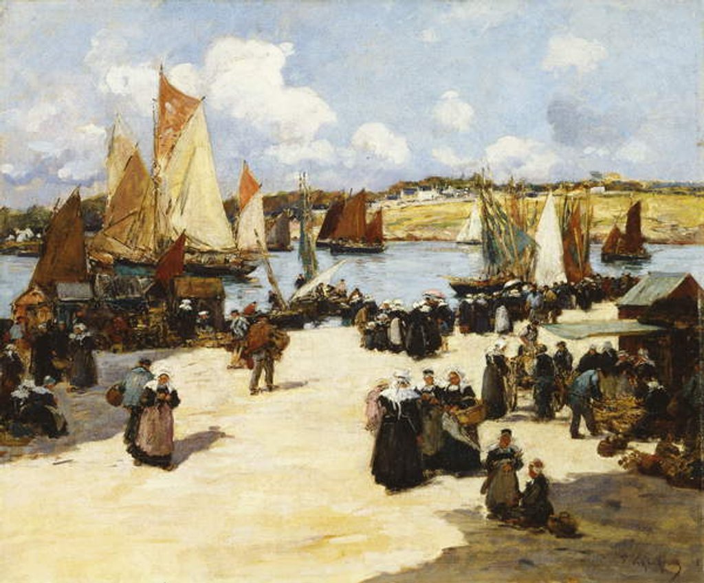 Detail of A Busy Port Scene by Fernand Legout-Gerard