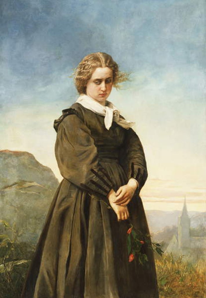 Detail of Love's Melancholy, 1866 by Constant Mayer