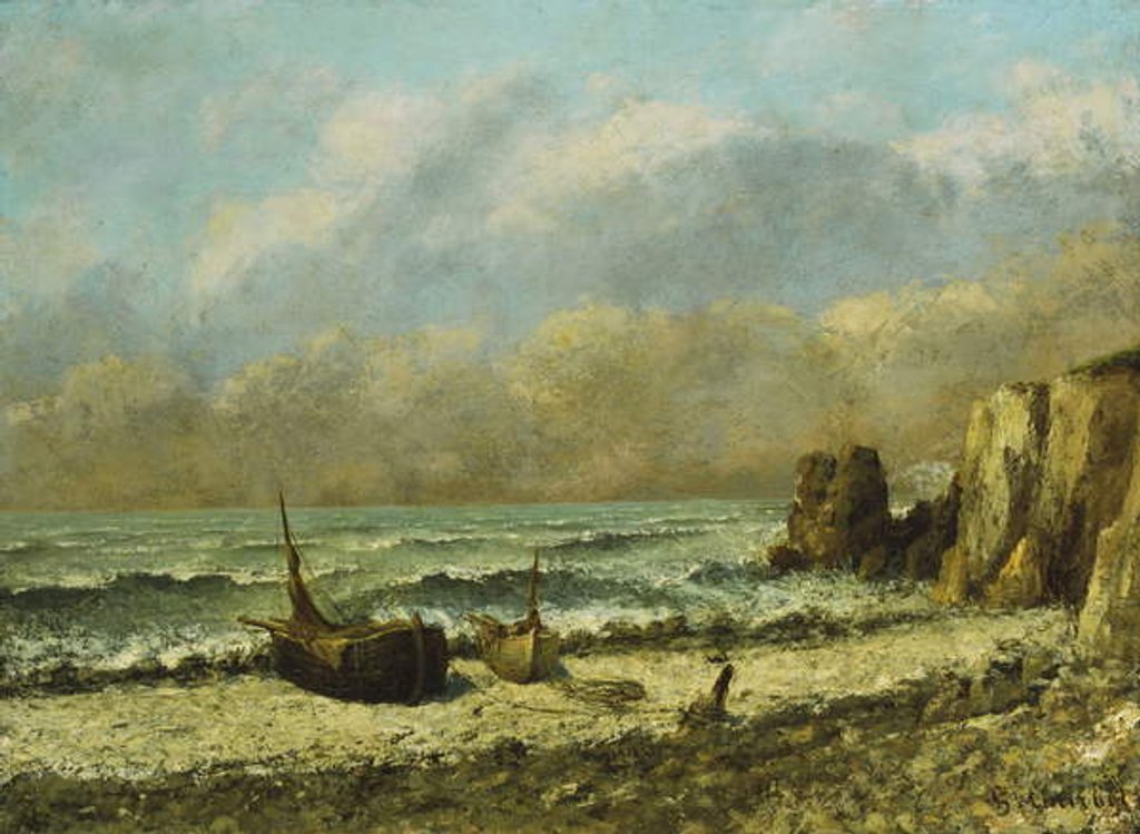 Detail of Two Boats on the Beach, by Gustave Courbet