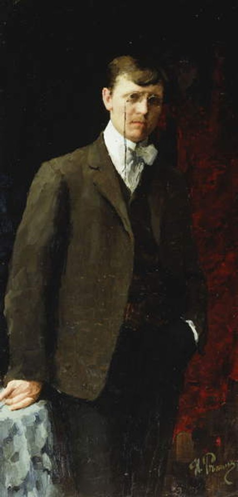 Detail of Portrait of a Man, possibly Ivan Georgievich Drozdov by Ilya Efimovich Repin