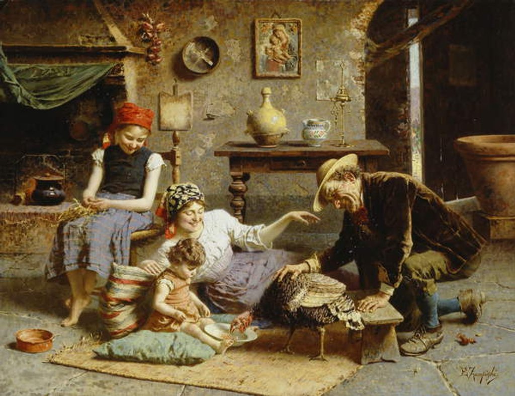 Detail of The Hungry Turkey by Eugenio Zampighi