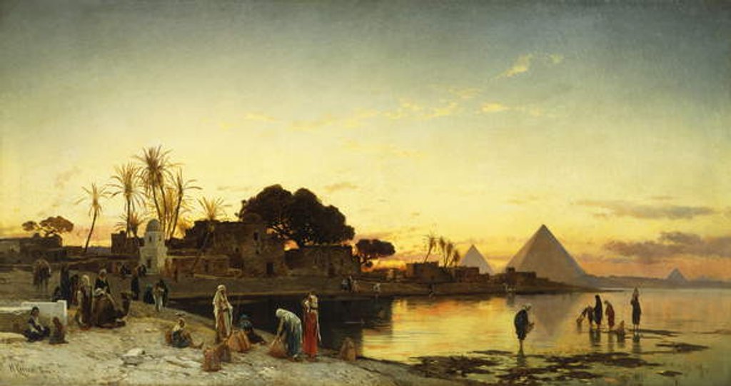Detail of On the Nile, c.1875 by Herman David Salomon Corrodi