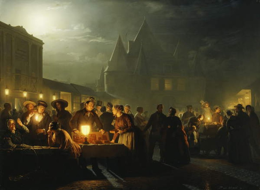 Detail of The Book Fair, 1852 by Petrus van Schendel