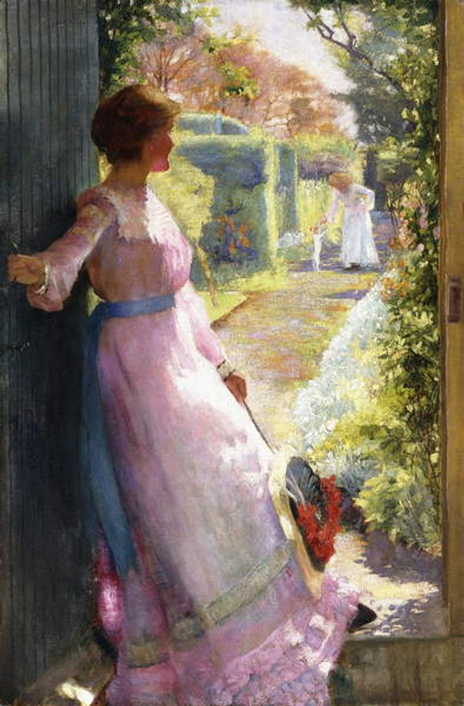 Detail of The Artist's Wife Welcoming her Sister, Hebe, to Tea by Alfred Sangster