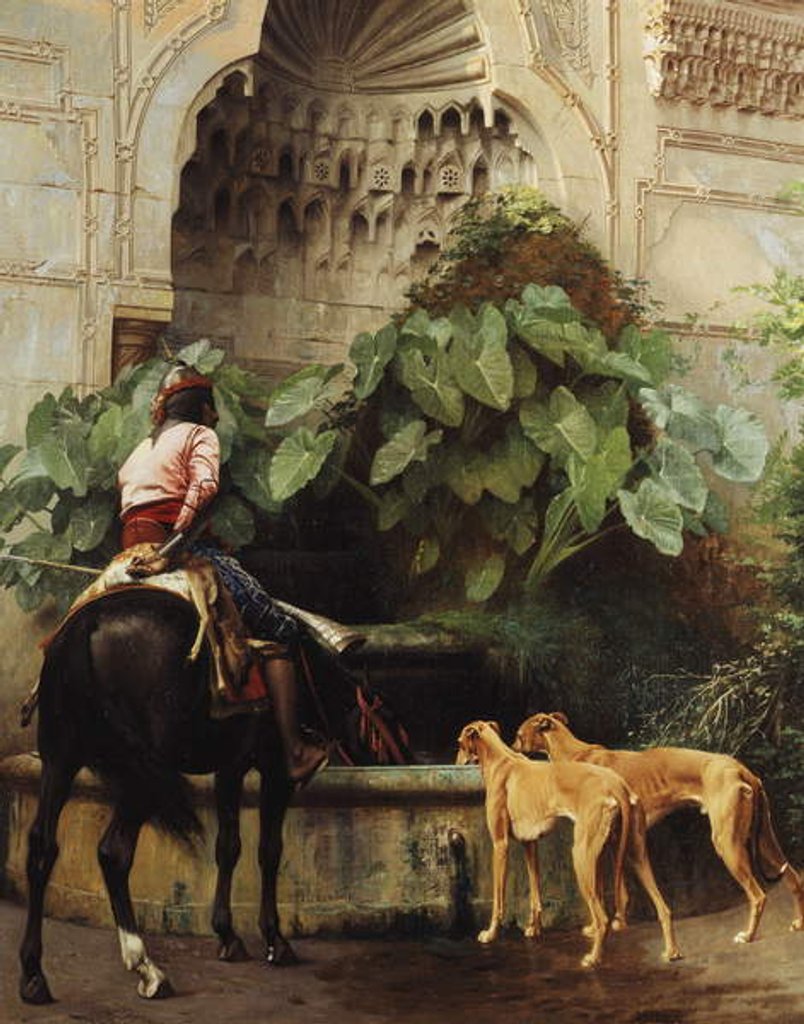 Detail of Return to Hunting by Jean Leon Gerome