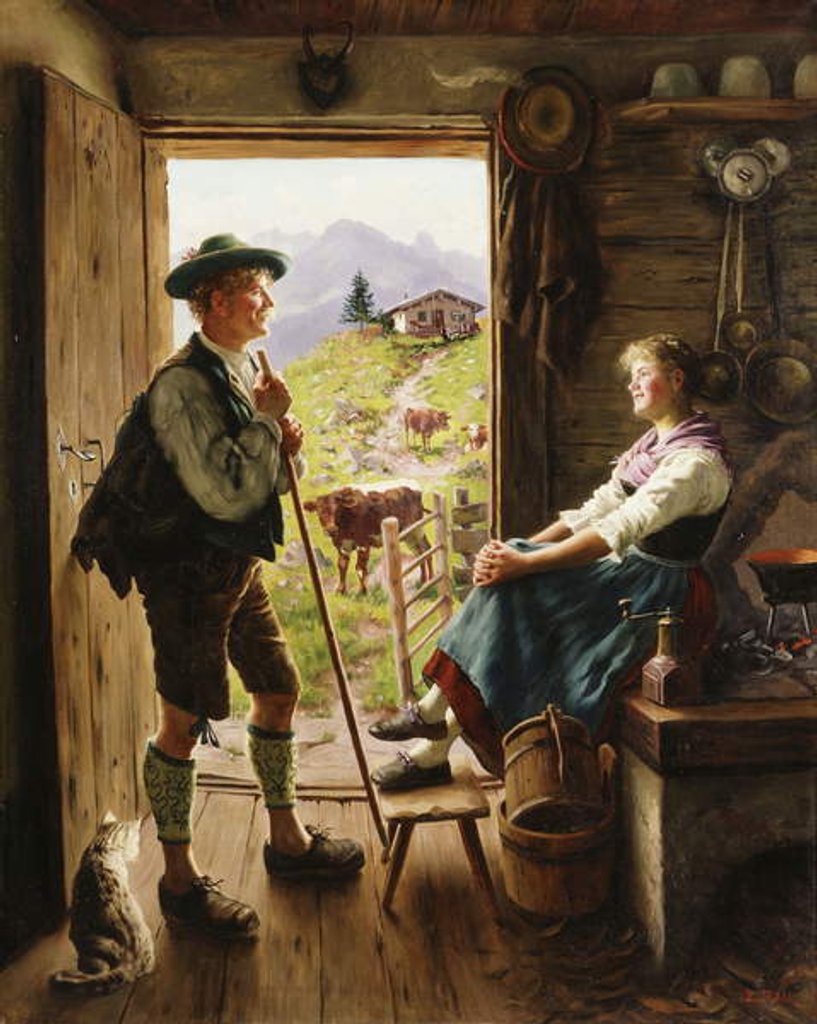 Detail of Tyrolean Couple by Emil Karl Rau