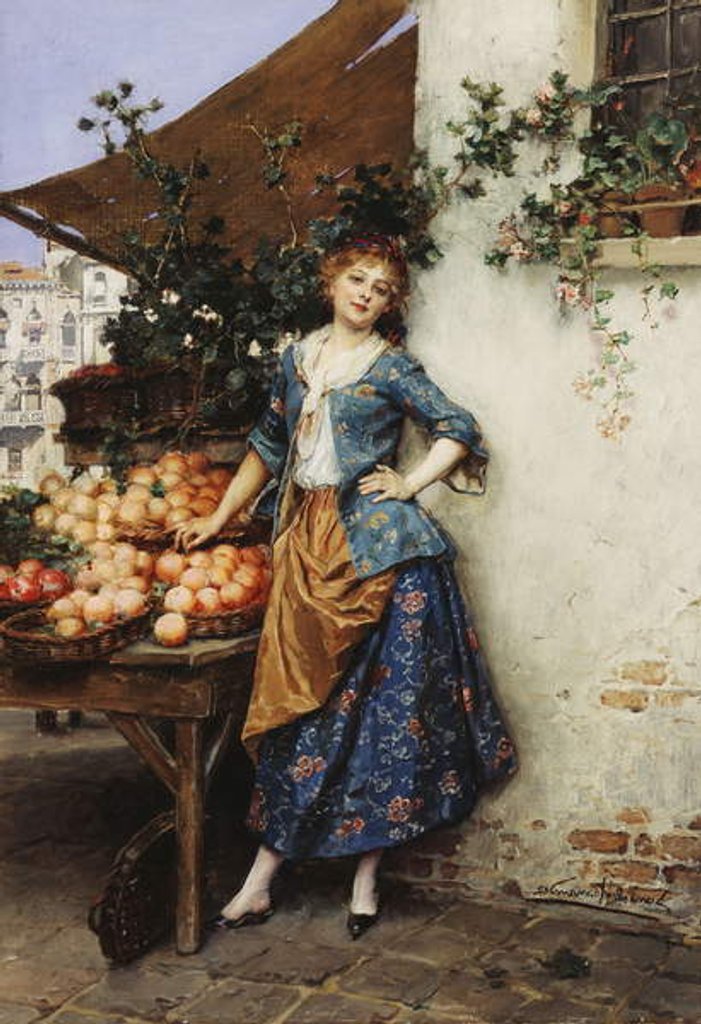 Detail of The Fruit Seller, by Daniel Hernandez