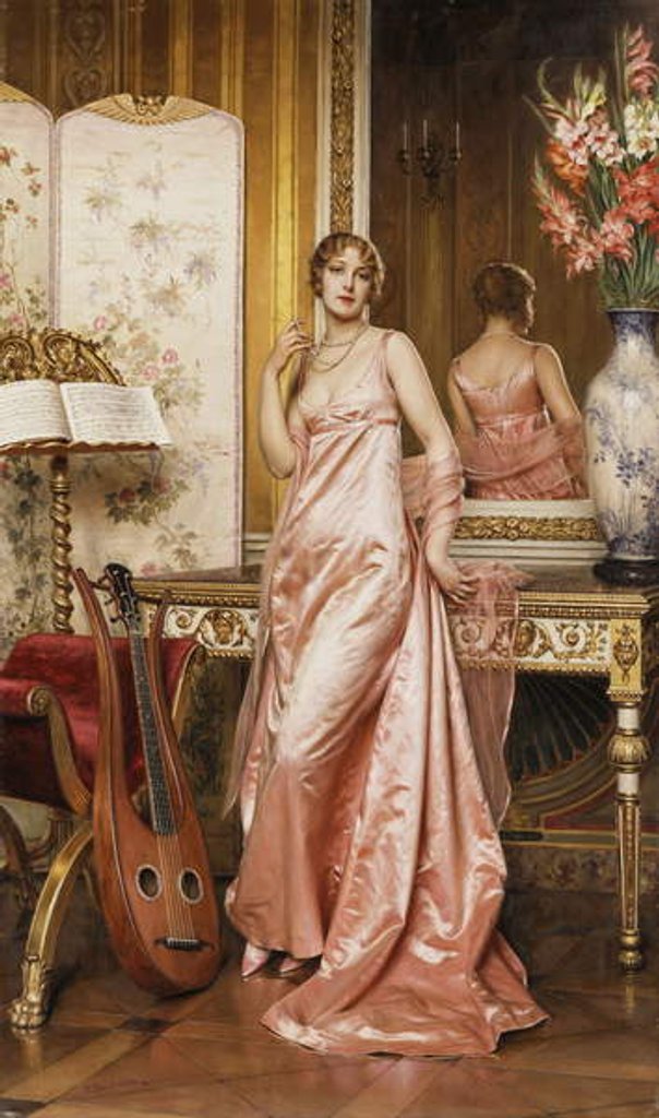 Detail of An Elegant Lady in an Interior by Joseph Frederick Charles Soulacroix