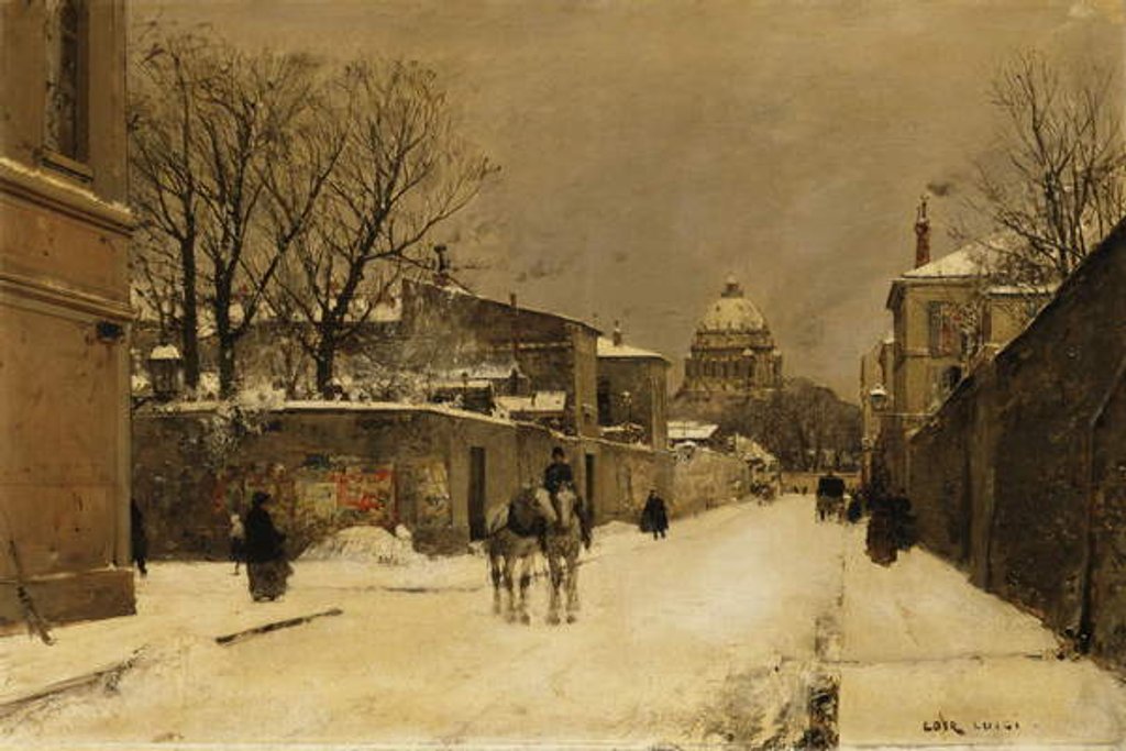 Detail of A Street near Les Invalides, Paris by Luigi Loir