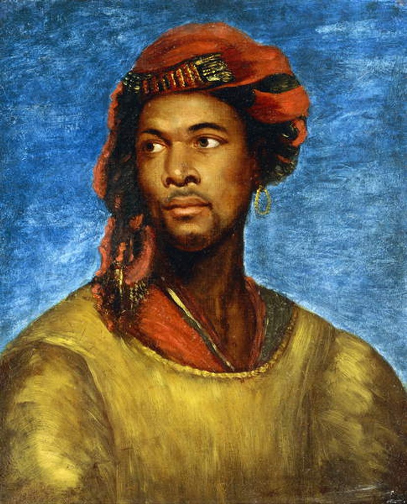 Detail of Portrait of a Moor with a Red Turban by Horace Vernet
