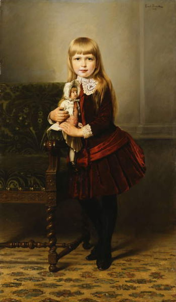 Detail of Portrait of a Young Girl Holding a Doll, 1887 by Emil Brack