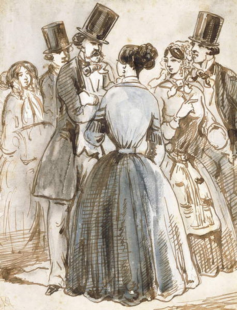 Detail of A Conversation by Constantin Guys