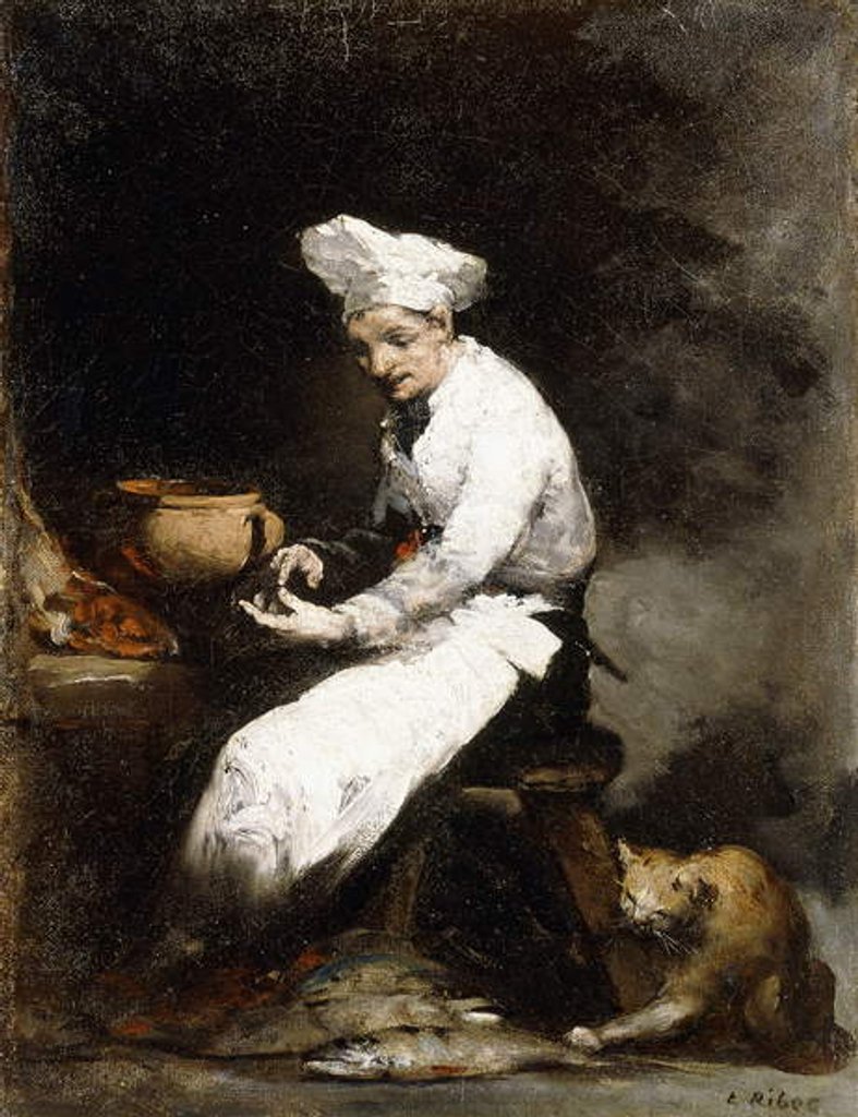 Detail of The Cook and the Cat by Auguste Theodule Ribot