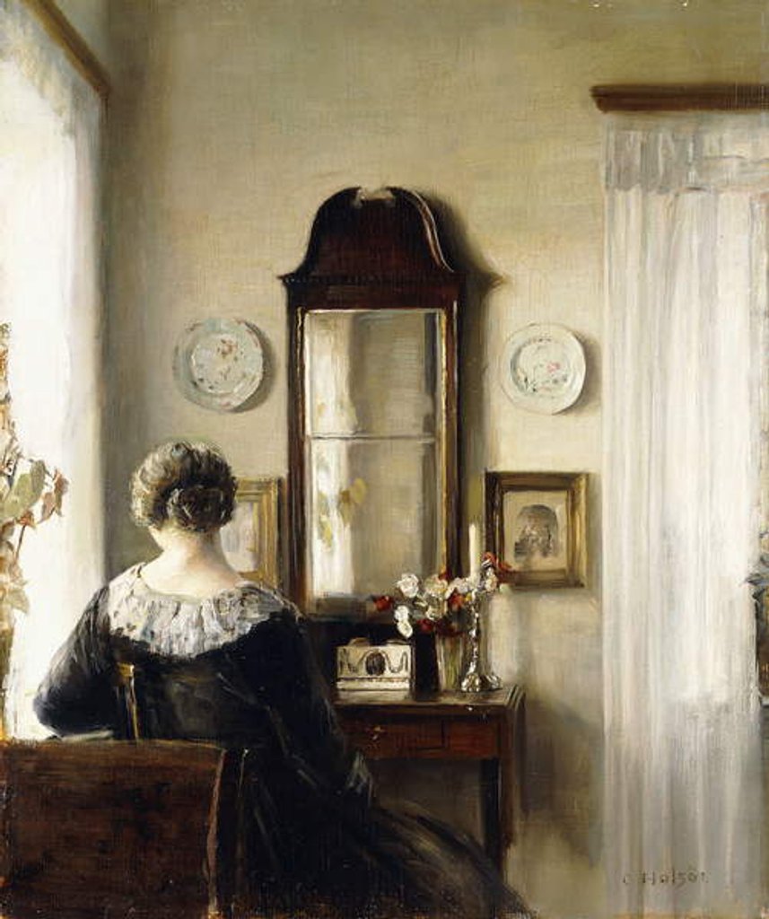 Detail of Interior with a Seated Woman by a Window by Carl Holsoe