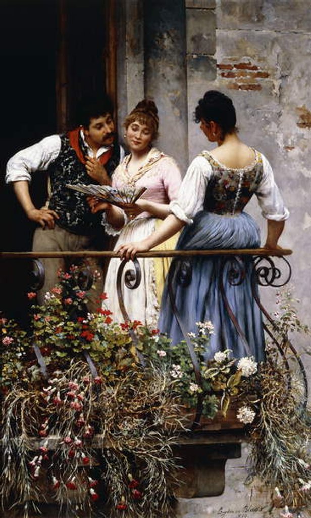 Detail of On the Balcony, 1889 by Eugen von Blaas