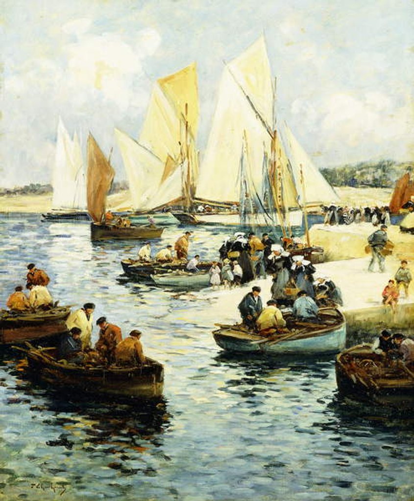 Detail of Retour des Pecheurs a Concarneau by Fernand Legout-Gerard