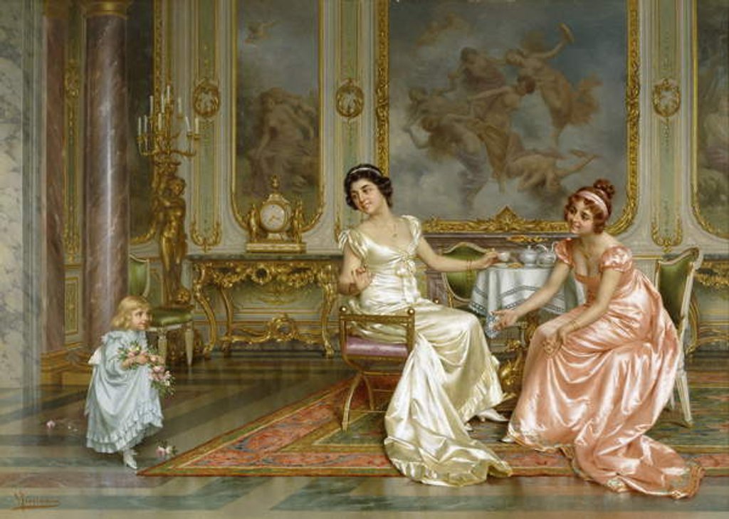 Detail of The Birthday, by Vittorio Reggianini