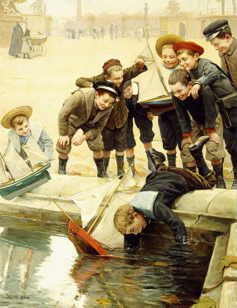Detail of Boys and their Sailboats by Paul Charles Chocarne-Moreau