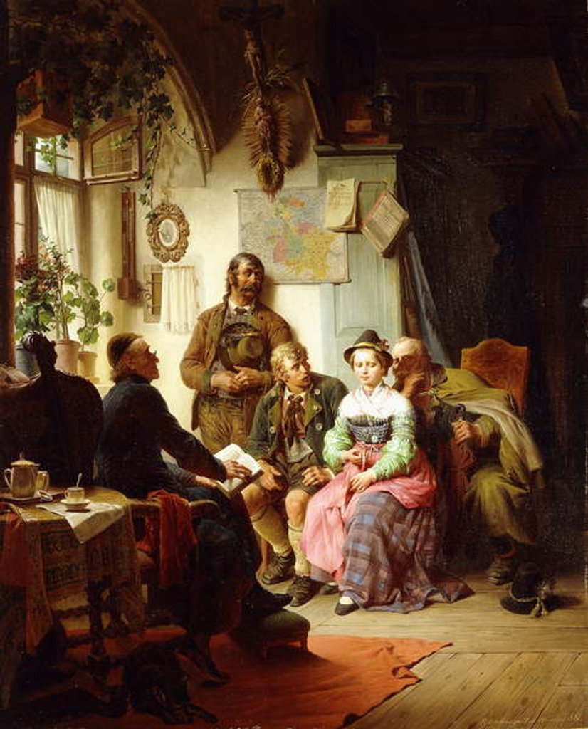 Detail of The Marriage Instructions, 1866 by Peter Baumgartner
