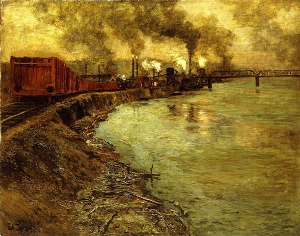 Detail of Freight Train, Dusk by Fritz Thaulow