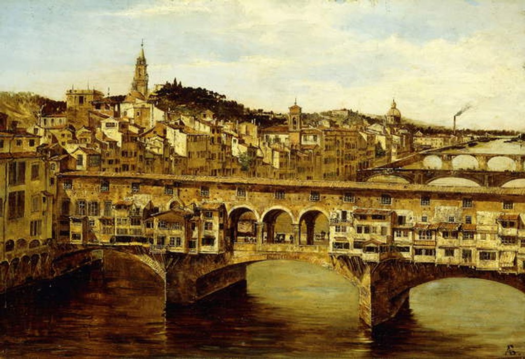 Detail of A View of the Ponte Vecchio, Florence, by Antonietta Brandeis