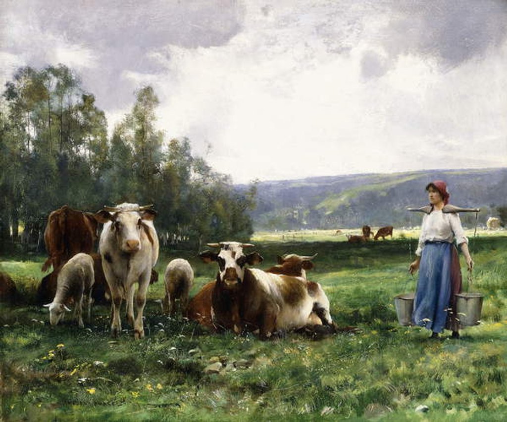 Detail of The Cow Pasture by Julien Dupre