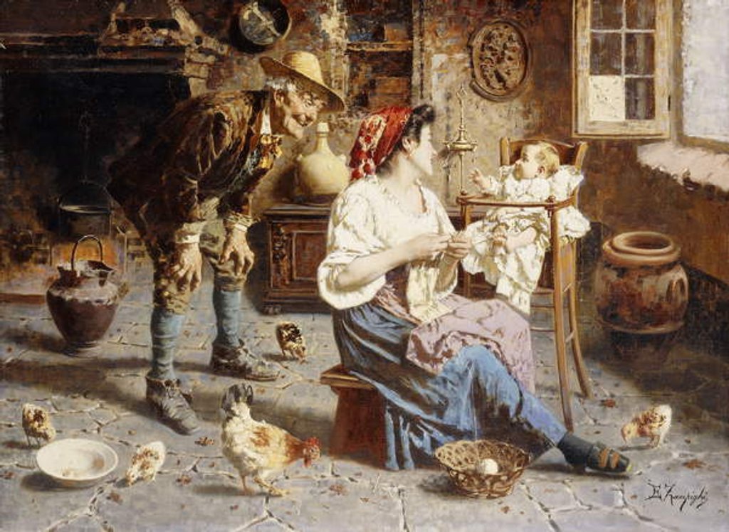 Detail of Family Bliss by Eugenio Zampighi