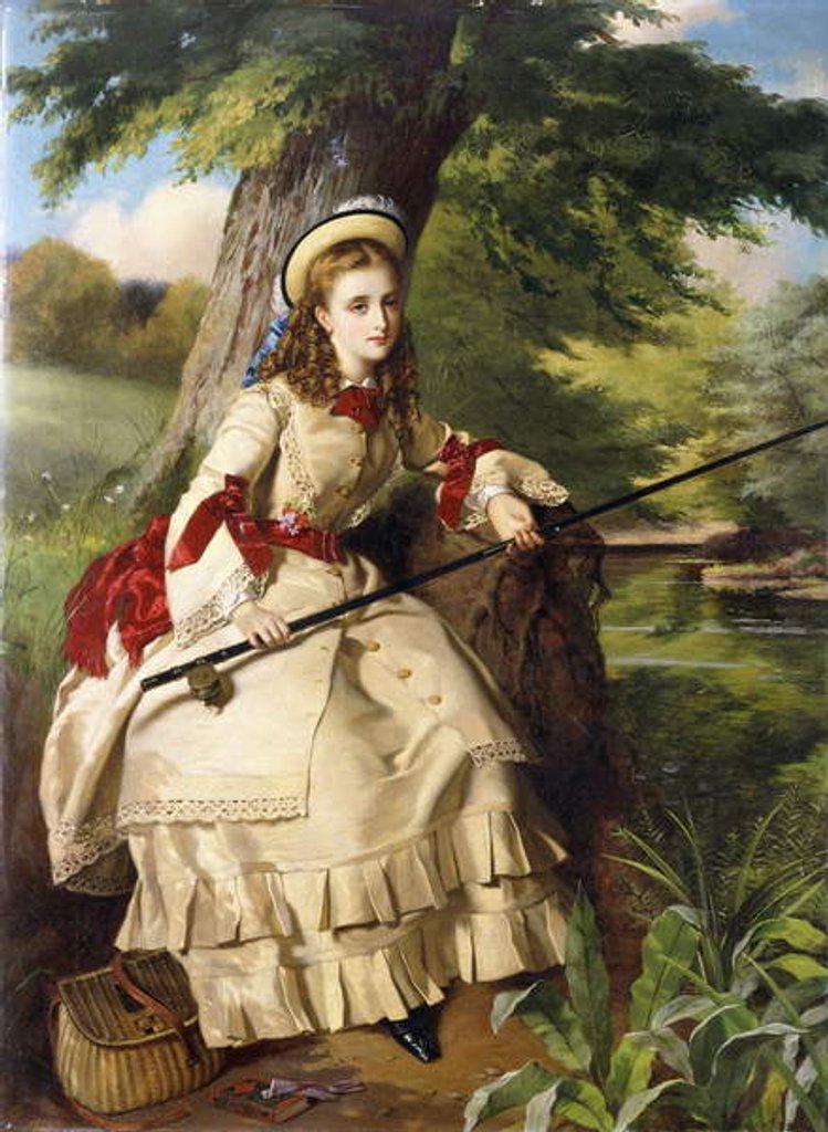 Detail of A Young Lady Fishing, 1873 by William Maw Egley