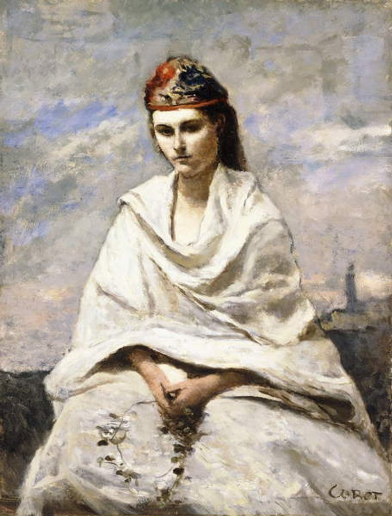 Detail of A Young Greek with a white shawl, c.1868-70 by Jean Baptiste Camille Corot