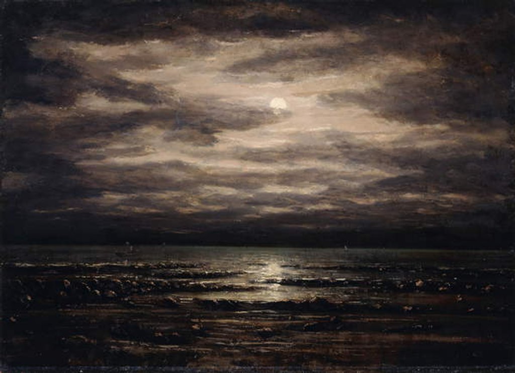 Detail of Twilight on Lake Leman in Bon Port, 1876 by Gustave Courbet