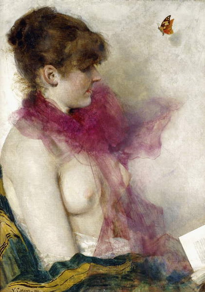 Detail of The Silk Scarf by Vittorio Matteo Corcos