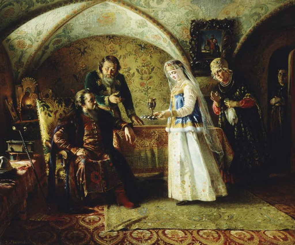 Detail of The Introduction, 1868 by Konstantin Egorovich Makovsky