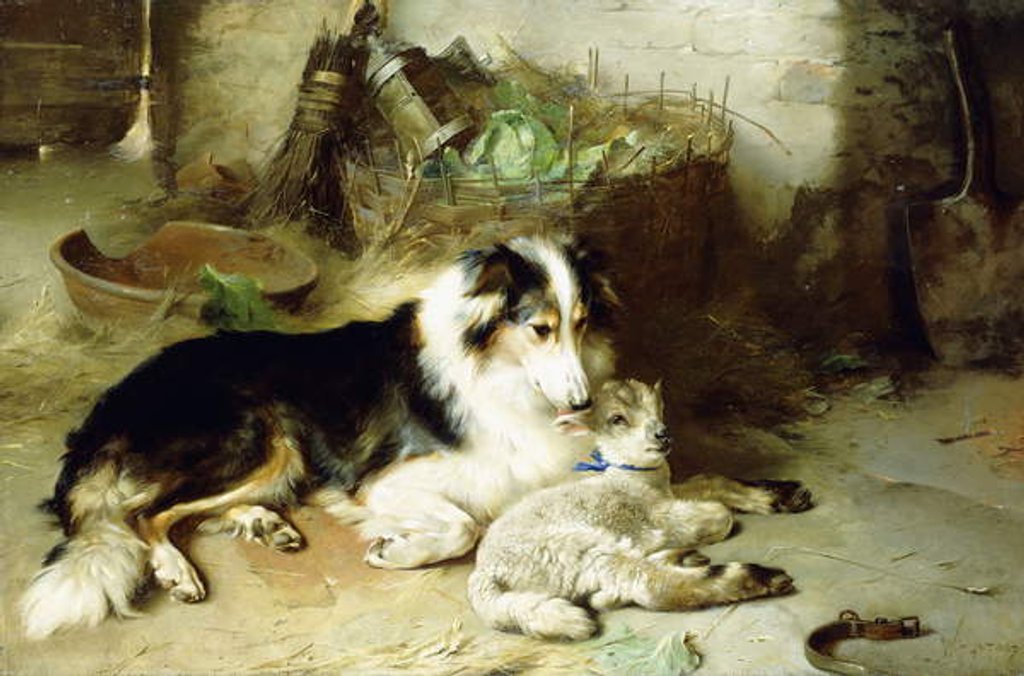 Detail of Motherless-The Shepherd's Pet, 1897 by Walter Hunt