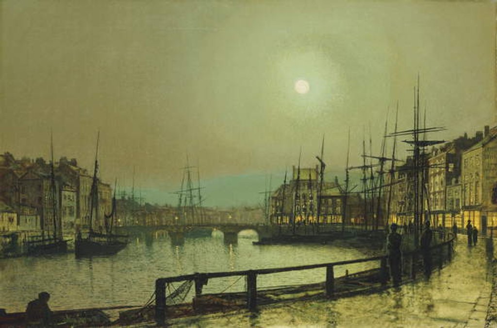 Detail of A Moonlit Harbour, 1883 by John Atkinson Grimshaw