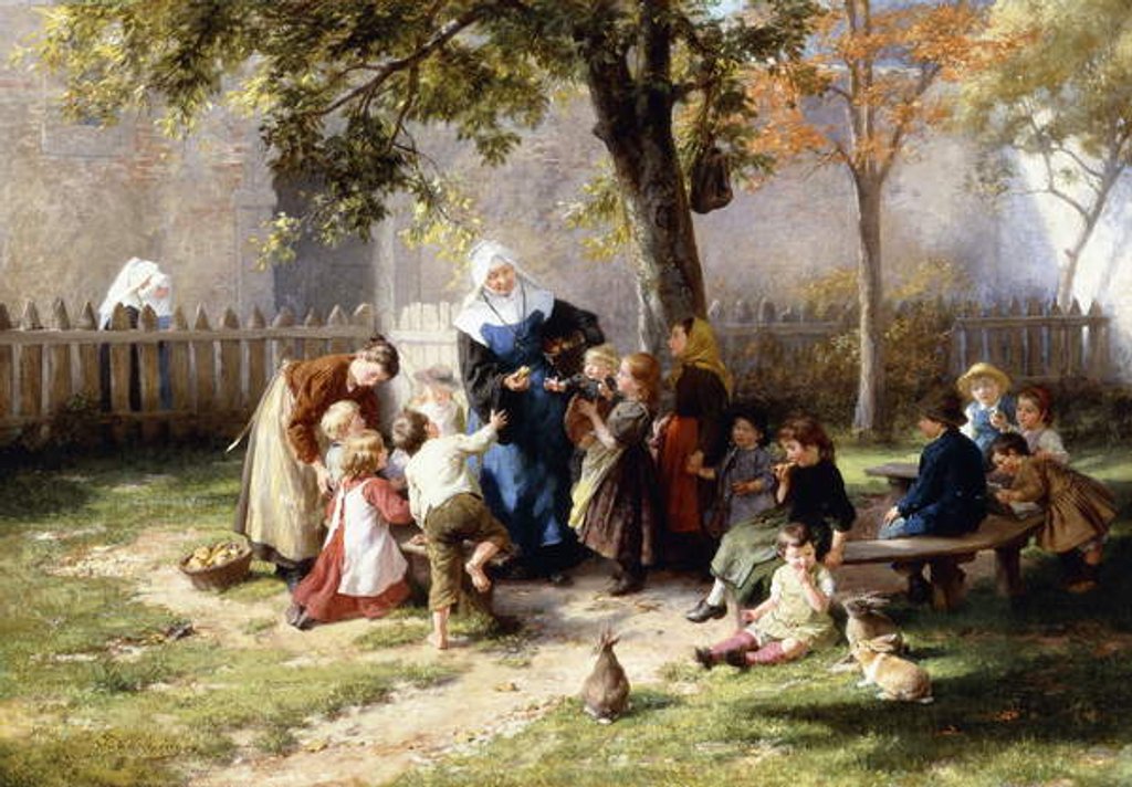 Detail of The Schoolyard by Felix Schlesinger