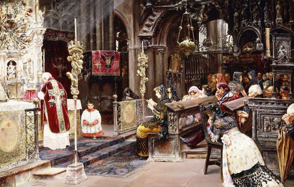 Detail of The Mass, 1859 by Jose Gallegos Arnosa