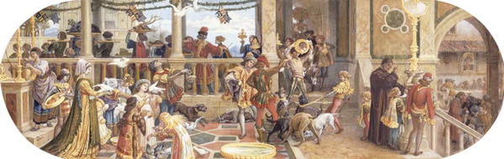 Detail of A Florentine Festival: Bringing the Left-overs to the Animals and Table of the Poor by Ricciardo Meacci