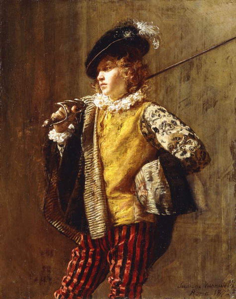 Detail of An Elegant Courtier, 1872 by Scipione Vannutelli