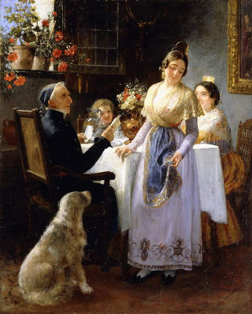 Detail of The Letter, 1897 by Juan Antonio Benlliure y Gil